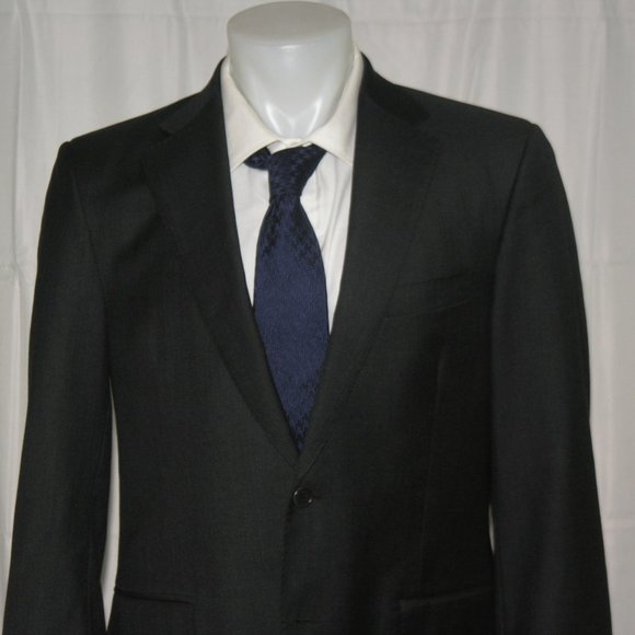 Leonard Logsdail Custom Made Solid Gray Two Button Suit Jacket 40R - Picture 3 of 10